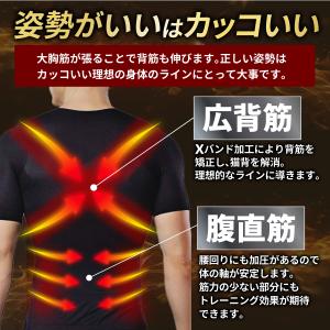 加圧シャツ 加圧インナー メンズ 半袖 コンプ...の詳細画像4