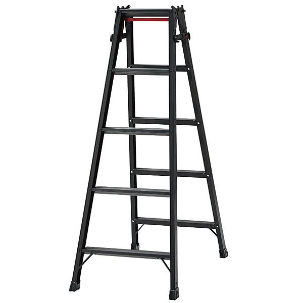 長谷川工業 はしご兼用脚立 RHB-15a 5尺 ブラックレーベル 踏ざん幅広スタンダードタイプ