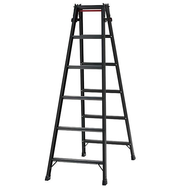 長谷川工業 はしご兼用脚立 RHB-18a 6尺 ブラックレーベル 踏ざん幅広スタンダードタイプ