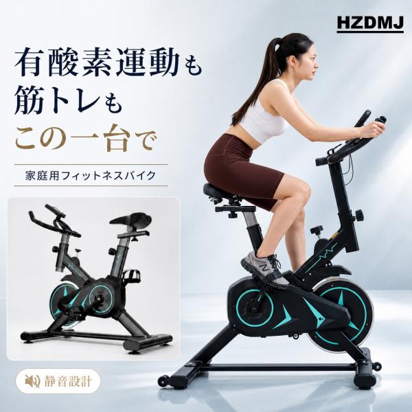 エアロバイク スピンバイク フィットネスバイク 静音 家庭用 おすすめ 室内 トレーニング バイク ...