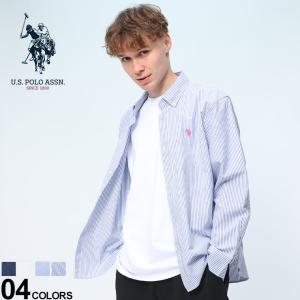 ユーエスポロアッスン シャツ 無地 ストライプ ボタンダウン ユニセックス 春服 夏服 U.S. POLO ASSN.  トップス 長袖 オックス｜hzenmall