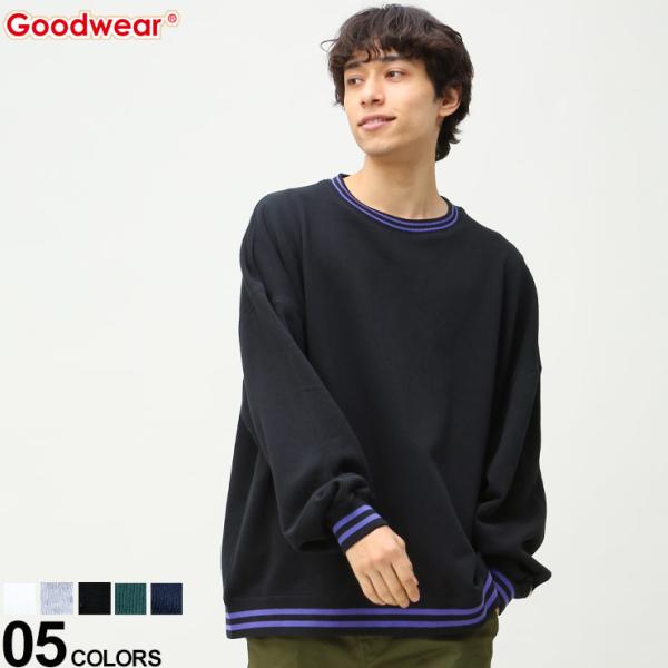 グッドウェア トレーナー Goodwear スウェット スエット リブライン クルーネック 長袖 ト...