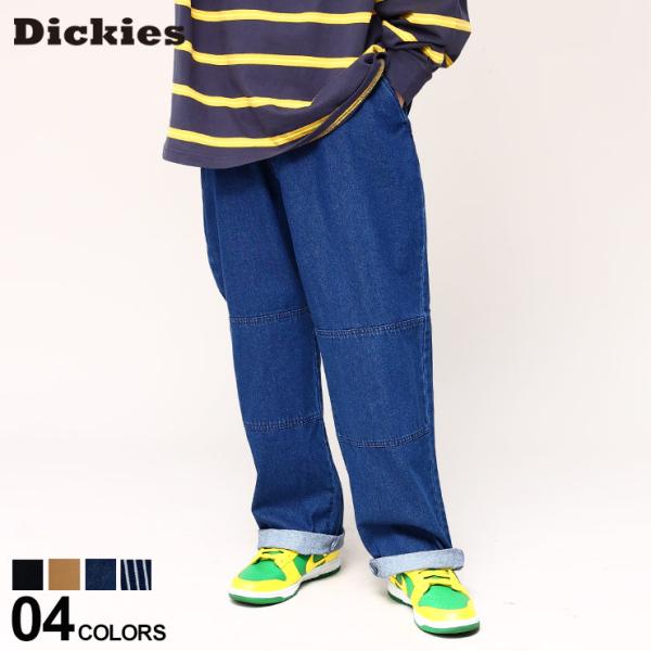 ディッキーズ ダブルニー パンツ イージー Dickies 綿100％ ストライプ＆無地