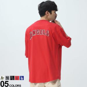 メジャーリーグベースボール  Tシャツ メジャーリーグ ワッペン MLB エンゼルス 大谷 半袖 C5333M｜hzenmall