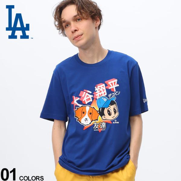 NEW ERA (ニューエラ) NEW ERA×MLB 大谷翔平×デコピン プリント 半袖 Tシャツ...