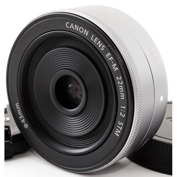 CANON キャノン 中古 美品 単焦点レンズ CANON EF-M 22mm F2 STM シルバ...