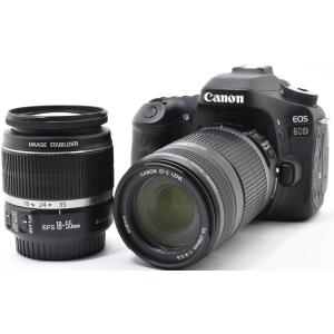 デジタル一眼 キヤノン CANON EOS 80D ダブルズーム 中古 Wi-Fi搭載 スマホに送れる 届いてすぐに使える 新品SDカード ＆ 予備バッテリー付き 動画撮影 長期保証