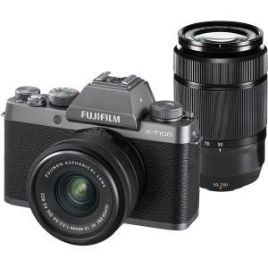 富士フイルム ミラーレス FUJIFILM X-T100 ダブルズーム ダークシルバー 中古 Wi-Fi ＆ Bluetooth搭載 新品SDカード付き 届いてすぐに使える｜Iさんの camera shop