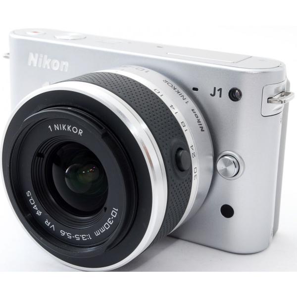 ミラーレス 中古 スマホに送れる Nikon ニコン 1 J1 シルバー レンズキット