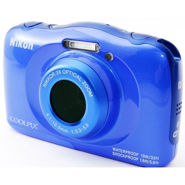 デジタルカメラ 防水 Nikon ニコン COOLPIX W100 ブルー Wi-Fi搭載 中古 S...