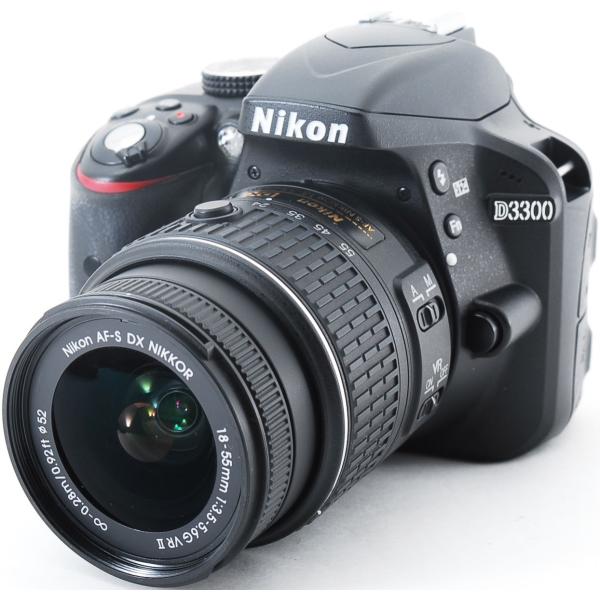 ニコン デジタル一眼 Nikon D3300 レンズキット 中古 Wi-Fi機能SDカード付き スマ...