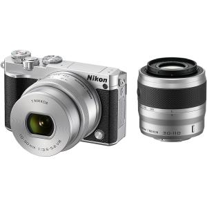 ニコン ミラーレス Nikon 1 J5 ダブルズームレンズキット シルバー 中古 Wi-Fi搭載 microSDカード付き 届いてすぐに使える