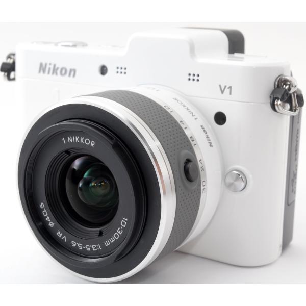 ニコン ミラーレス Nikon 1 V1 レンズキット ホワイト 中古 新品SDカード付き 届いてす...