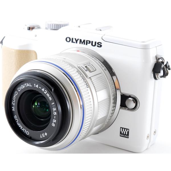 オリンパス ミラーレス OLYMPUS PEN Lite E-PL2 レンズキット ホワイト スマホ...