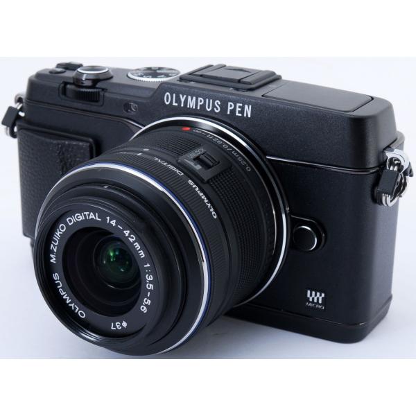 オリンパス ミラーレス OLYMPUS PEN E-P5 レンズキット ブラック 中古 Wi-Fi搭...