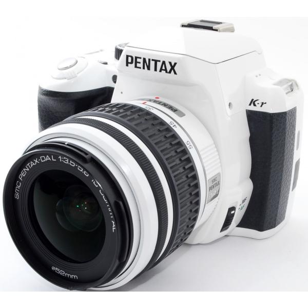 ペンタックス デジタル一眼 PENTAX K-r ホワイト レンズキット 中古 新品SDカード付き ...