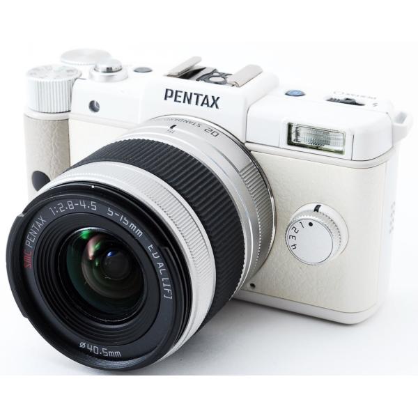 ミラーレス 中古 スマホに送れる PENTAX ペンタックス Q ホワイト レンズキット Wi-Fi...