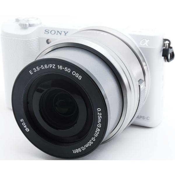 ソニー ミラーレス SONY α5100 レンズキット ホワイト 中古 Wi-Fi搭載 新品SDカー...