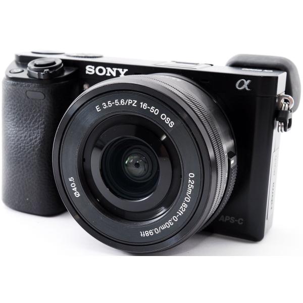 ソニー ミラーレス SONY α6000 レンズキット ブラック 中古 Wi-Fi搭載 新品SDカー...
