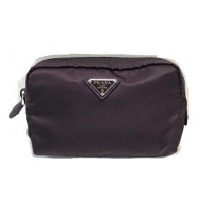 プラダ PRADA　ポーチ　パープル 新品 コスメ 化粧 1NA021 MELANZANA｜i-enokiya