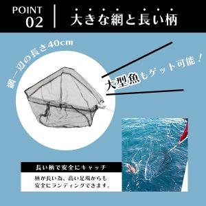 折りたたみ タモ網 魚用網 ランディングネット...の詳細画像3