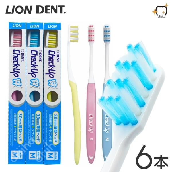 歯ブラシ LION ライオン Check Up チェックアップ歯ブラシ  6本 メール便送料無料 超...