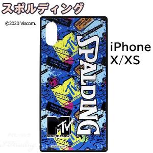 スポルディング バスケ iPhoneケース XS X用 スクエアガラス MTVギター 11-011GU 軽量アイフォンケース SPALDING正規品｜i-healing