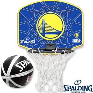 NBAウォリアーズ 壁掛け室内用バスケットゴール ミニビニールボールセット スポルディング77-642Z