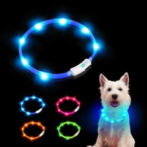 Jan Laroo 犬猫用光る首輪 発光首輪 柔らかい素材 軽量 長さ調節可 安全対策 視認性抜群 夜間散歩 3モード発光 安全ペット用品 Janコード検索 じゃん検索