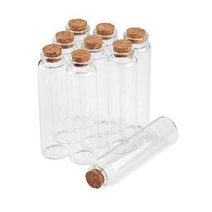55ml 30x110x17mmミニガラスボトル、コルクストッパー付きの瓶、透明なガラスの瓶、ウィッシングボトル、DIYクラフト（12pcs）｜i-labo