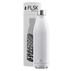 FLSK フラスク 水筒 真空断熱 ステンレスボトル 魔法瓶 炭酸 OK (750ml, ホワイト)｜i-labo