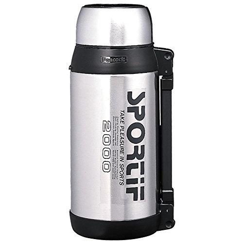 ピーコック 水筒 ステンレスボトル コップタイプ ブラック 1.96L AXT-2000S