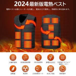 電熱ベスト 電熱ウェア usb充電 3段温度調...の詳細画像1