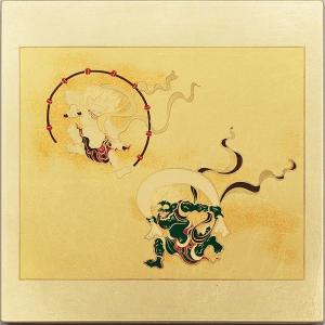 お土産 マウスパッド 風神雷神（ゴールド）｜i-matsumoto