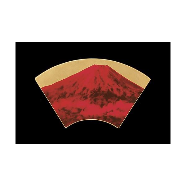 ノリタケ NORITAKE 富士山 扇型陶額 “赤富士”