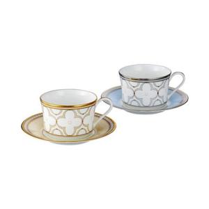 食器 カップ ノリタケ NORITAKE トレフォリオ ゴールド&amp;プラチナ ティー・コーヒーカップ＆ソーサーペアセット（色変り）