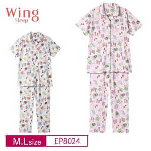 ワコール ウイング スリープ パジャマ EP8024 wacoal Wing Sleep 5分袖 10分丈 接触冷感 綿混 M・Lサイズ｜i-may