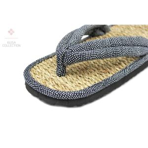 い草草履　男性用　鮫肌小紋　日本製