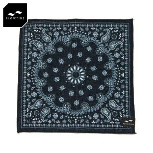 スロウタイド SLOWTIDE 正規販売店 ハンカチ PAYSLEY PARK HT HAND TOWEL HANDKERCHIEF - NAVY｜i-mixon