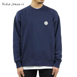 ヌーディージーンズ スウェット メンズ 正規販売店 Nudie Jeans トレーナー LUKAS SWEATSHIRT CREW FLEECE INDIGO BLUE P16 150463｜i-mixon