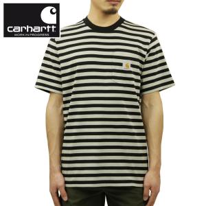 カーハート ポケT メンズ 正規品 CARHARTT WIP 半袖Tシャツ ポケットTシャツ ボーダー柄 S/S SCOTTY POCKET T-SHIRT SCOTTY STRIPE, BLACK / HAMMER I027732 0K1｜i-mixon