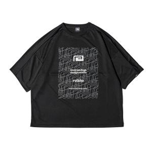 リバーサル メンズ Tシャツ 正規販売店 REVERSAL ロゴ ビッグシルエット 半袖 ドライTシャツ OBLIQUE BIG MARK BIG SILHOUETTE DRY TEE rv23ss059 BLACK｜i-mixon