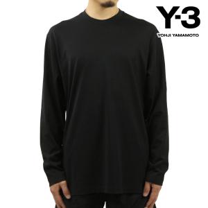 ワイスリー メンズ 長袖Tシャツ 正規品 Y-3 コットン クルーネック ロゴ ロンT LOOSE FIT LONG SLEEVE TEE H44788 BLACK｜i-mixon