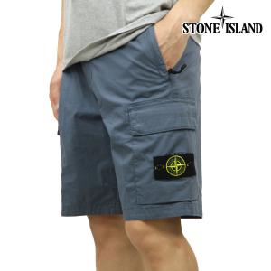 ストーンアイランド メンズ ショートパンツ 正規品 STONE ISLAND ハーフパンツ カーゴパンツ STRETCH COTTON BERMUDA CARGO SHORT BLUE GREY L0803｜i-mixon