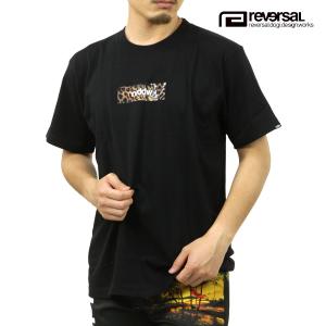 【ボーナスストア 誰でも+5% 5/25 0:00〜5/26 23:59】リバーサル メンズ 半袖Tシャツ 正規販売店 REVERSAL クルーネック コットン ロゴ LEOPARD BOX L｜i-mixon