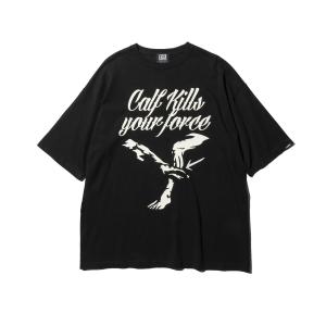 予約商品 5月頃入荷予定 リバーサル メンズ 半袖Tシャツ 正規販売店 REVERSAL クルーネック オーバーサイズ CALF KILLS OVER SIZE TEE RV24SS005-BK BLACK｜i-mixon