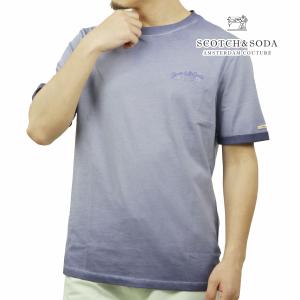 スコッチアンドソーダ メンズ 半袖Tシャツ 正規販売店 SCOTCH＆SODA クルーネック GARMENT DYE LEFT CHEST ARTWORK T-SHIRT P 175561 6865 14405 63｜i-mixon