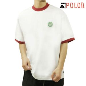 【ボーナスストア 誰でも+5% 4/18 0:00〜4/19 23:59】ポーラー メンズ 半袖Tシャツ 正規販売店 POLER クルーネック バックプリント トリムTシャツ LEV｜i-mixon