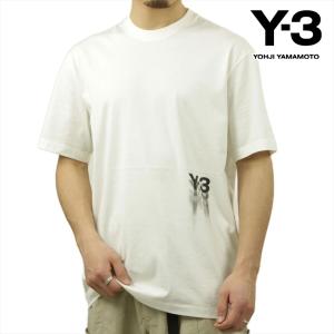 ワイスリー メンズ 半袖Tシャツ 正規品 Y-3 クルーネック コットン ロゴ GFX SS TEE IZ3123 OFF WHITE｜i-mixon