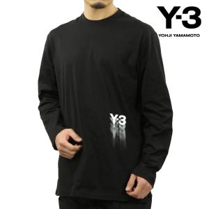 ワイスリー メンズ 長袖Tシャツ 正規品 Y-3 クルーネック コットン ロゴ GFX LS TEE IZ3122 BLACK｜i-mixon